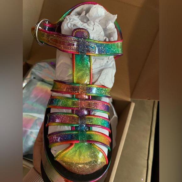 NEW Dolls Kill x Club Exx Fantastic Hues Platform Sandals Size US 7 - Picture 7 of 10